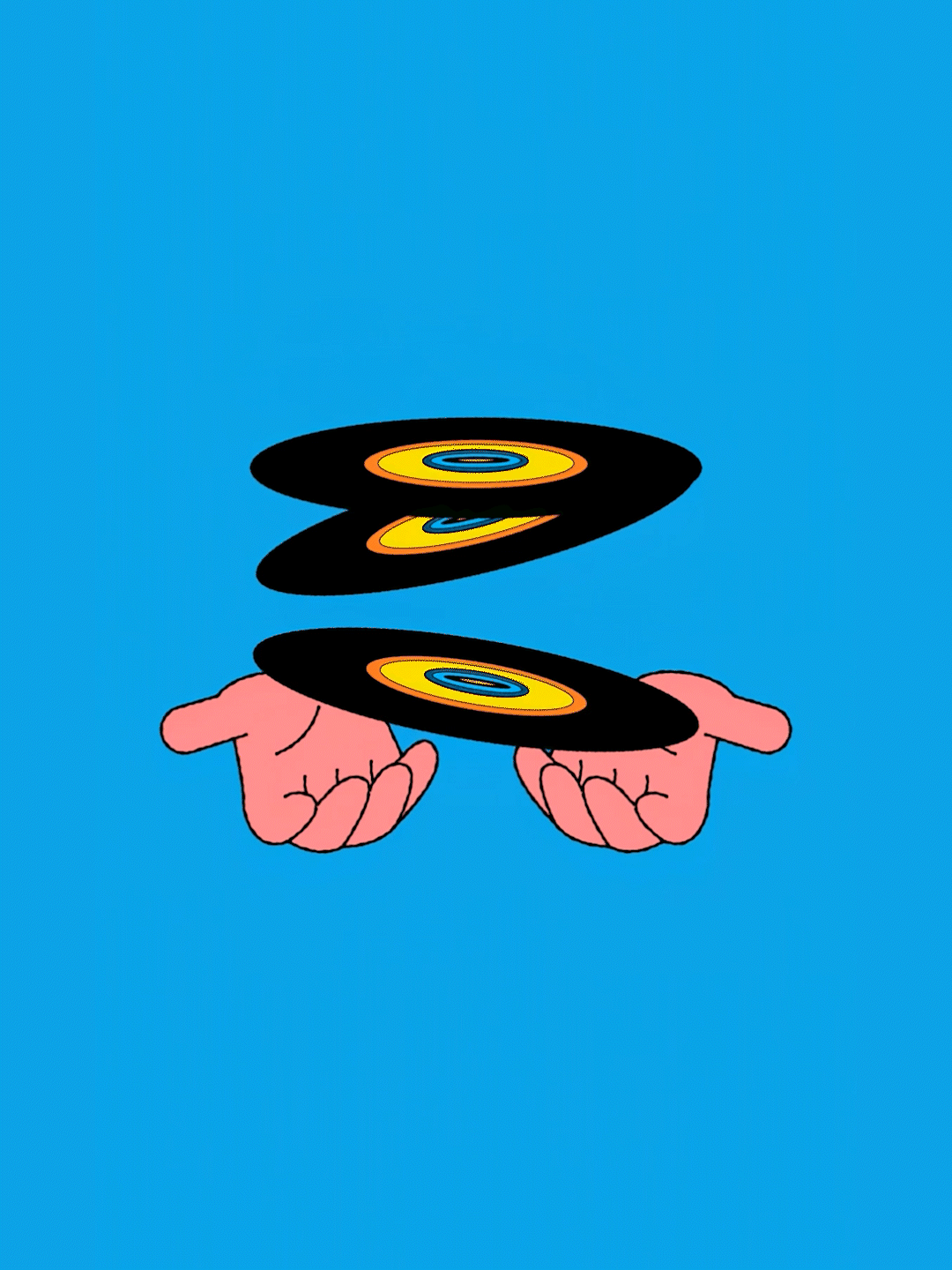 AI motion experiment using a turntable illustration