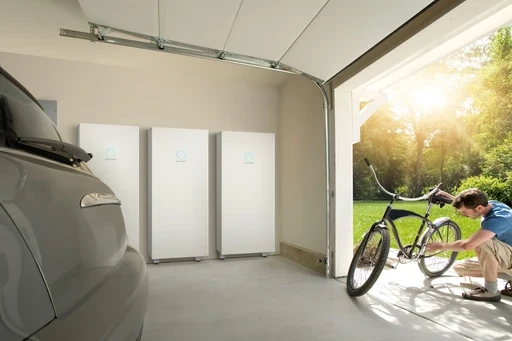 sonnen batteries installed in a residential garage