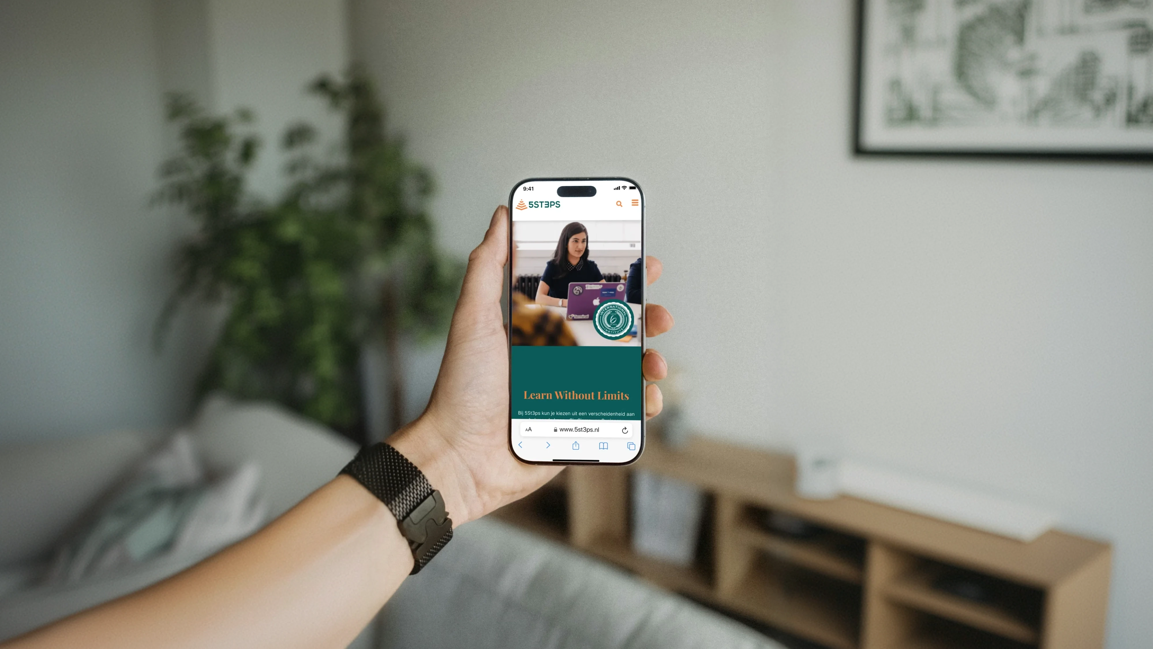 5ST3PS Website on an iPhone