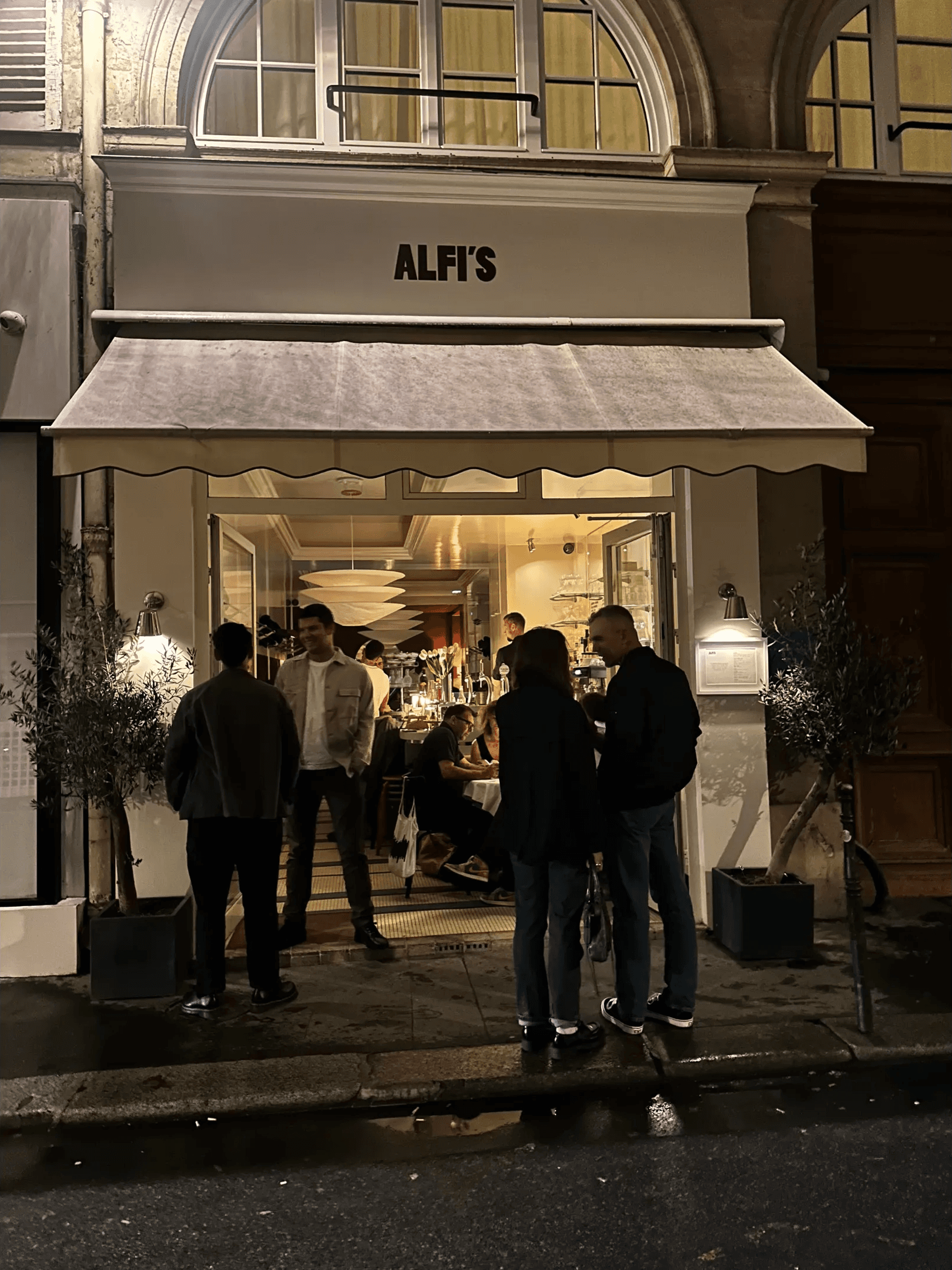 Day 3: Alfie’s restaurant exterior with guests