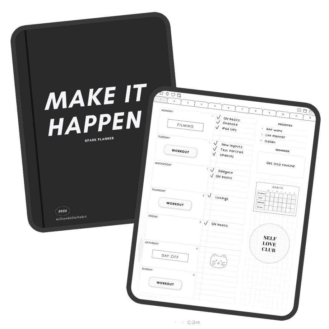 Digital stickers for goonotes on a weekly planner (Background Removed)