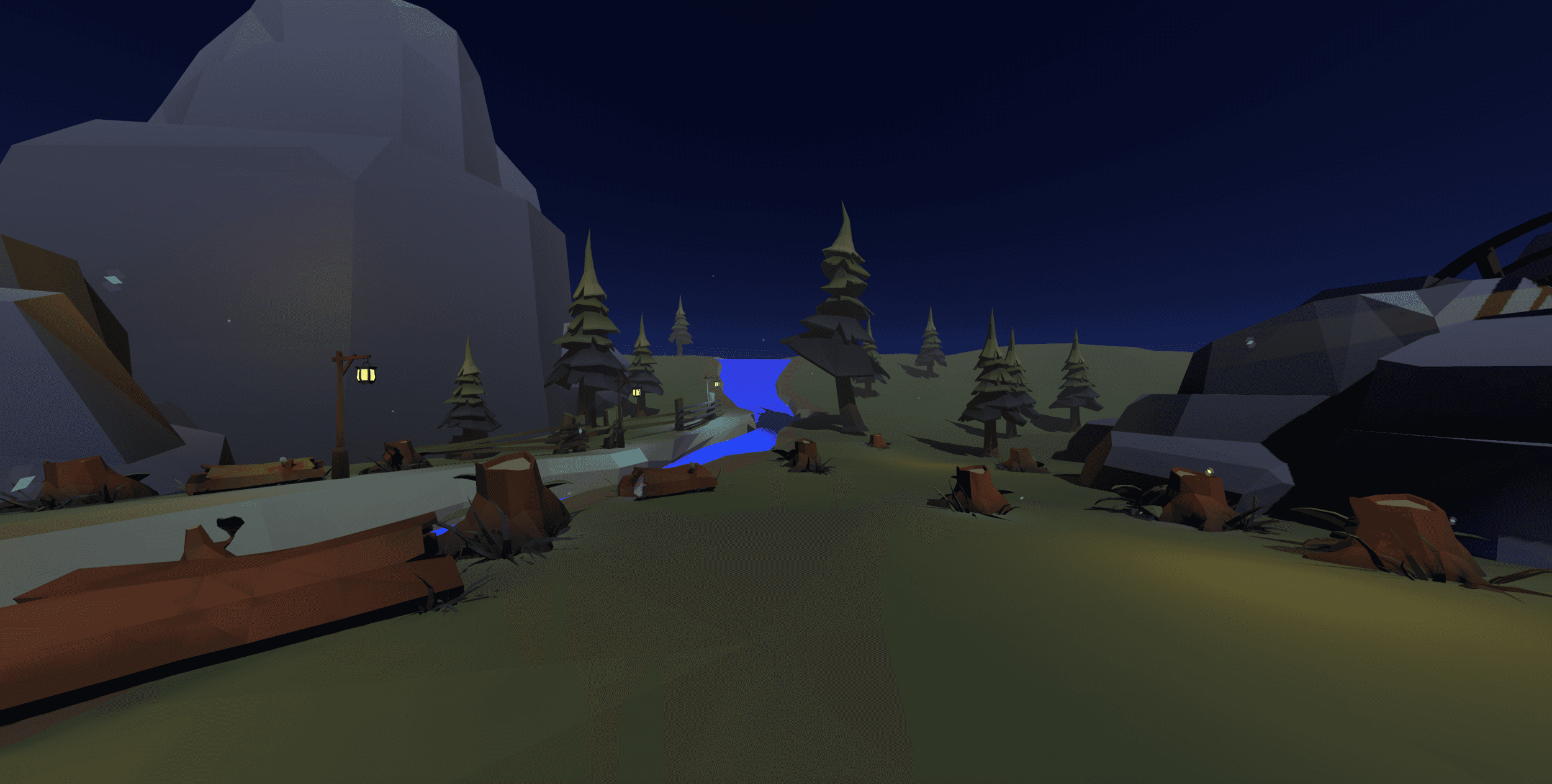 The environment design became a metaphor for the procedure itself. Players begin in a quiet, barren forest filled with stumps and fallen trees. With each successful dose, light returns to the world. Their actions slowly transform the space around them into a vibrant, living forest.