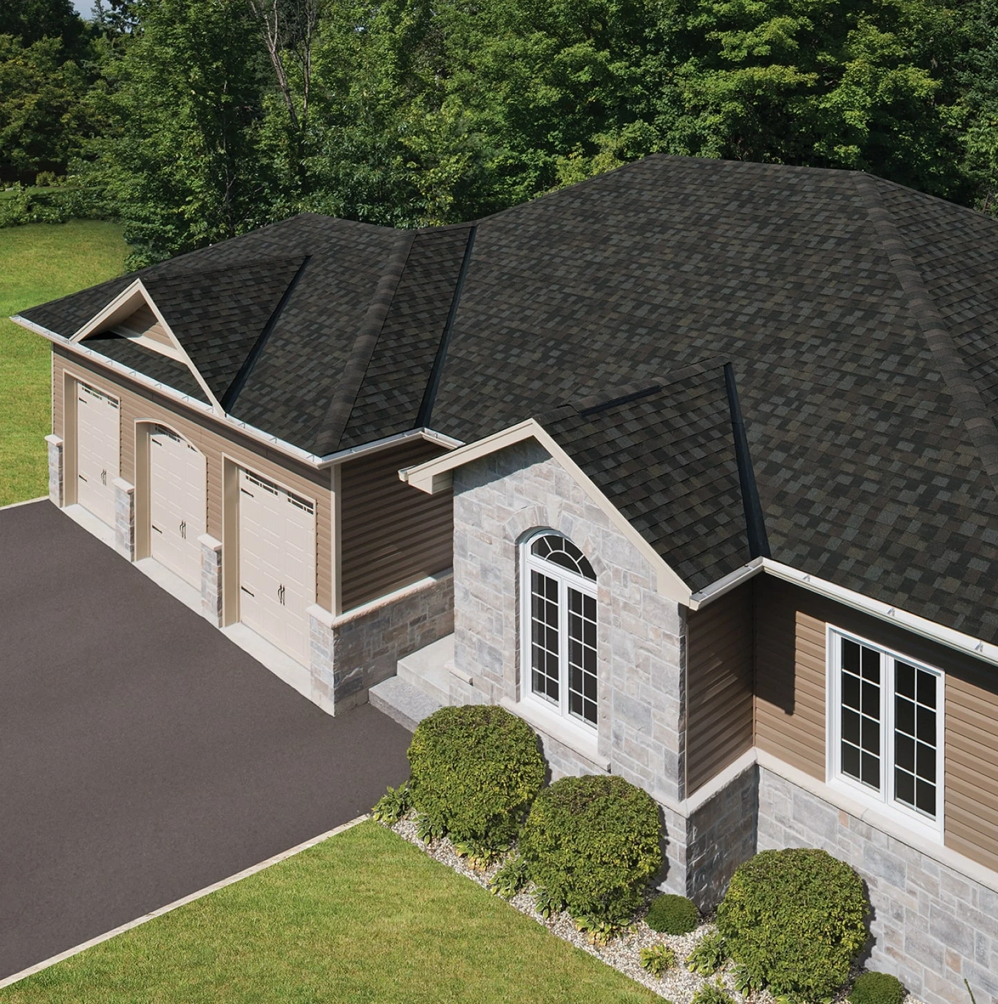 IKO manufacturer photograph of Dynasty shingles in Glacier.