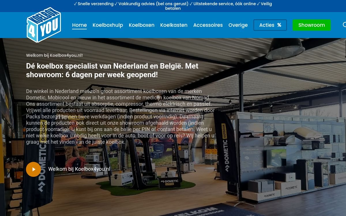 Homepage van koelbox4you.nl