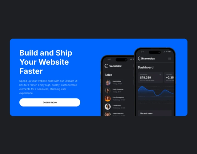 Framer Dark CTA Section - Frameblox UI