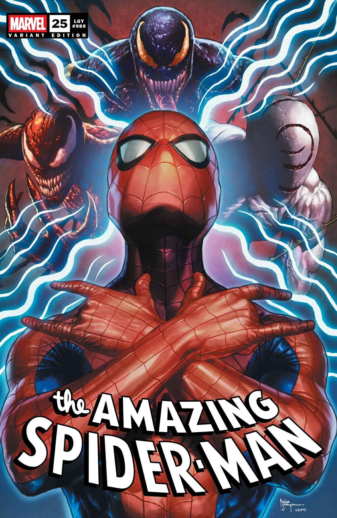 Spider-Man #25 Mico Suayan Big Dex Comics C2E2 Exclusive Trade Dress Variant Cover featuring Spider-Man artwork by Mico Suayan