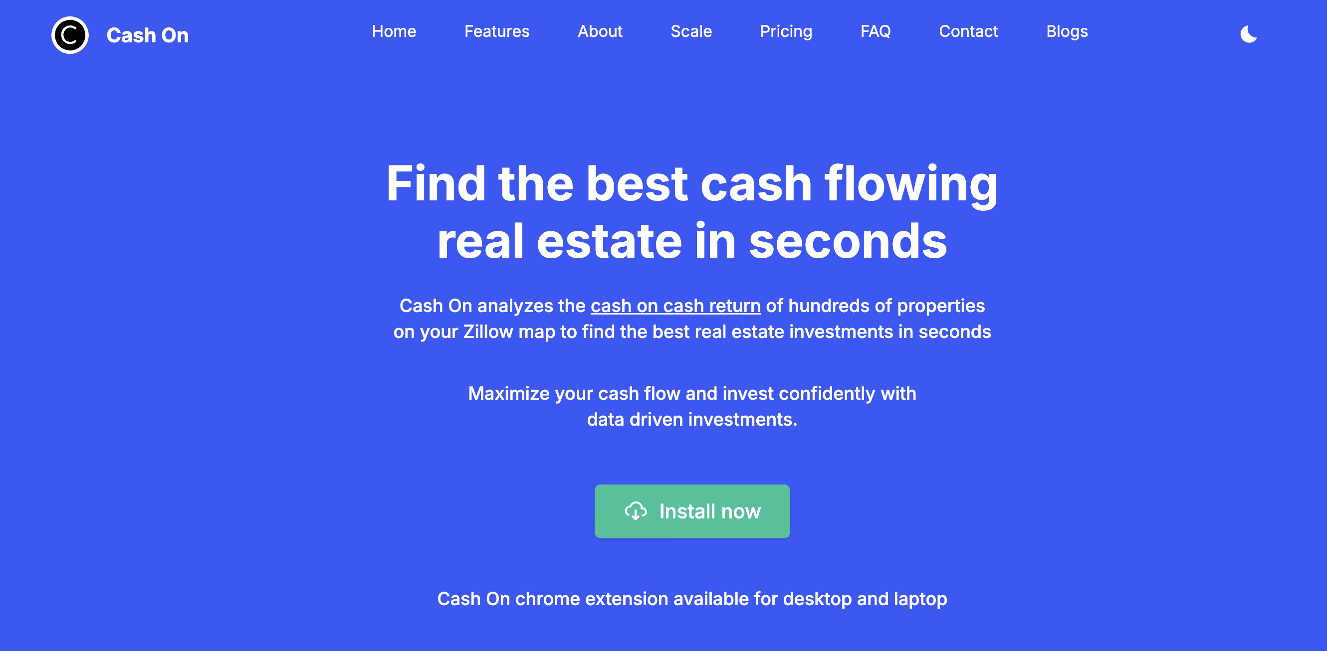 Cash On homepage