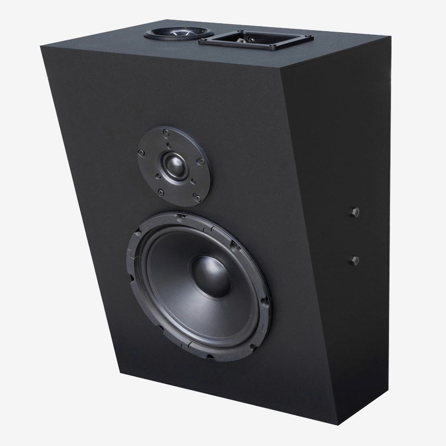 Black speaker with multiple drivers