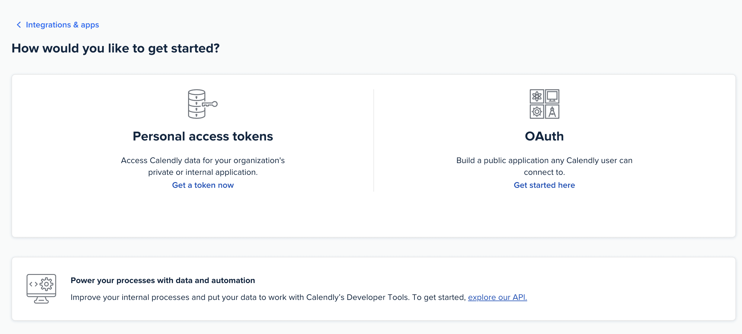 Calendly create API Key