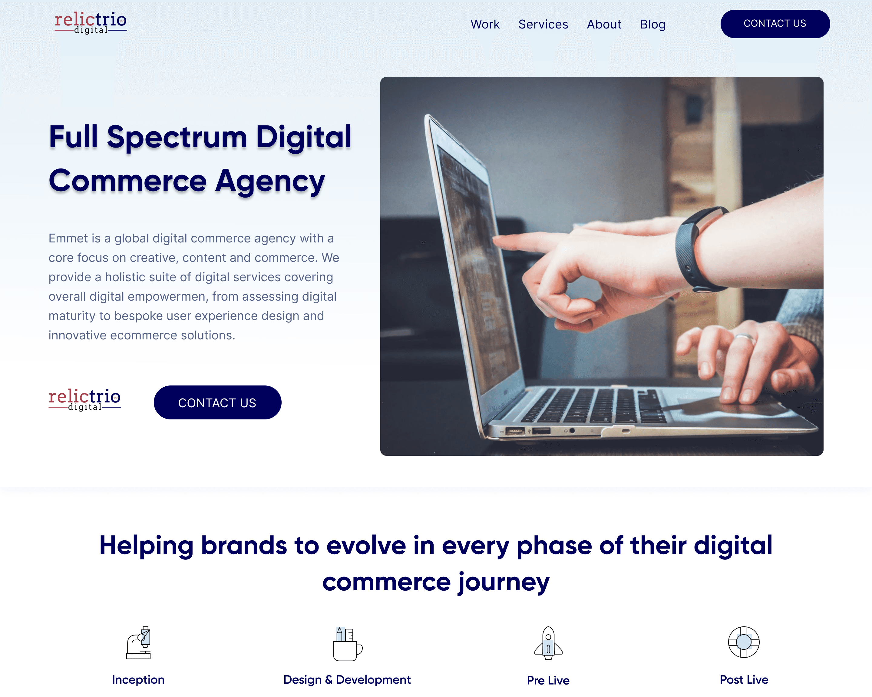 design agency website, hero