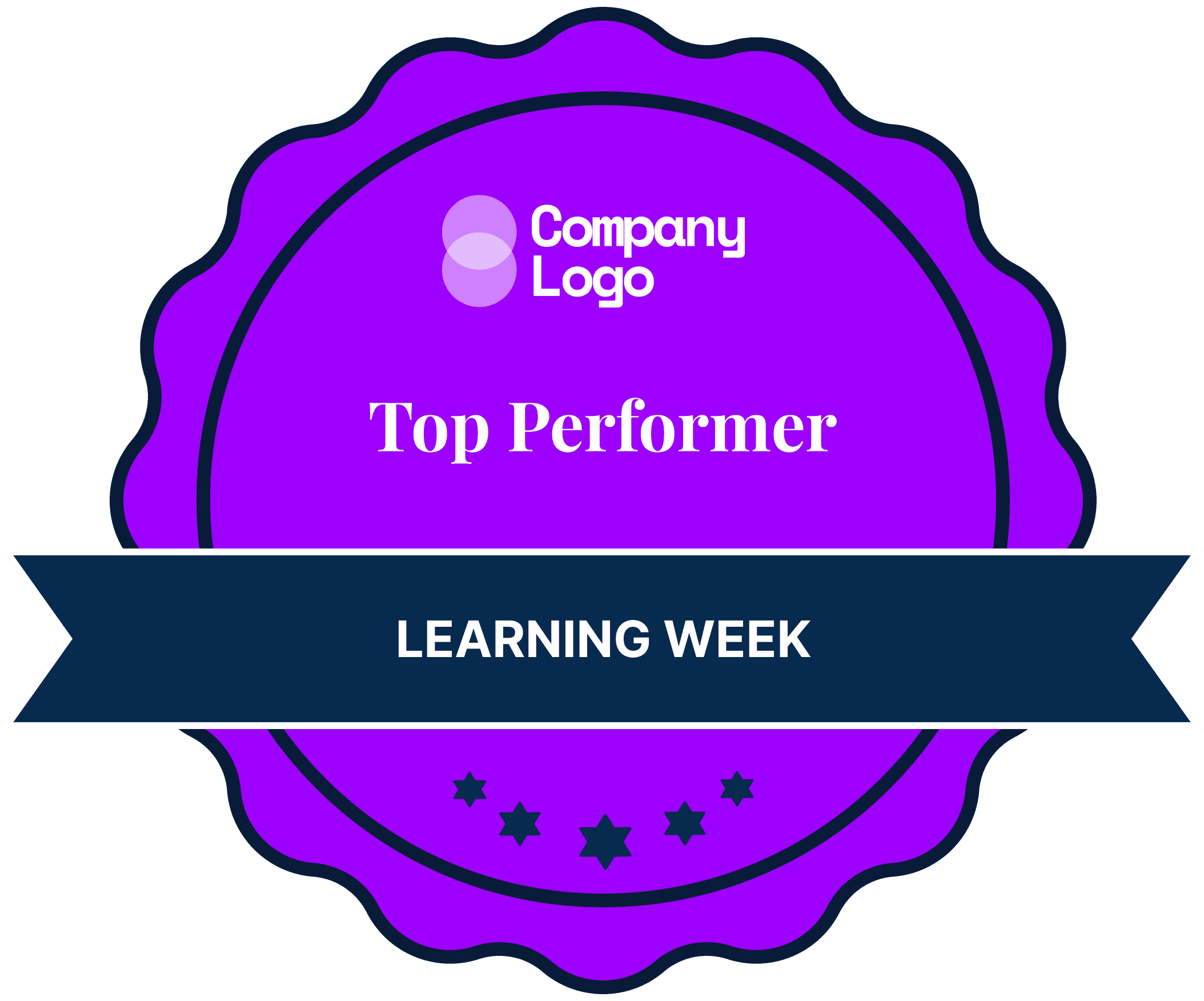 Wauld - Formal and emblematic purple training badge template