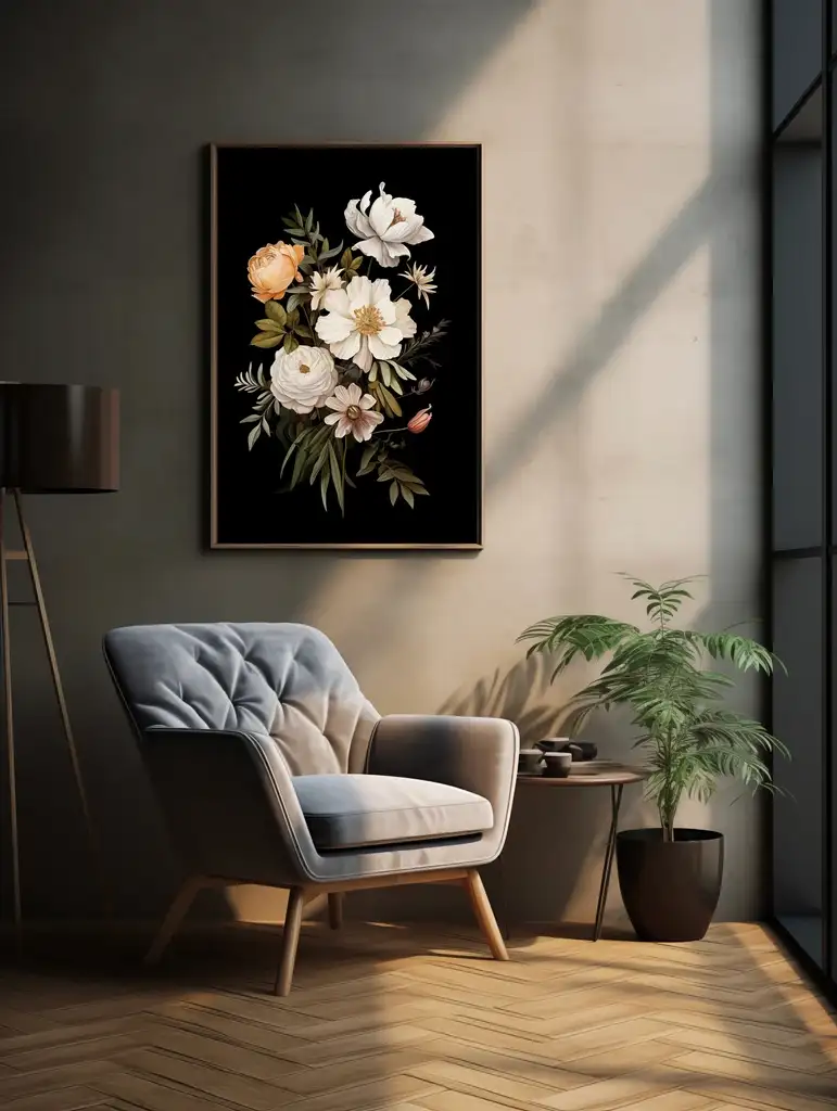 Folk Fable AI product mockup in living room