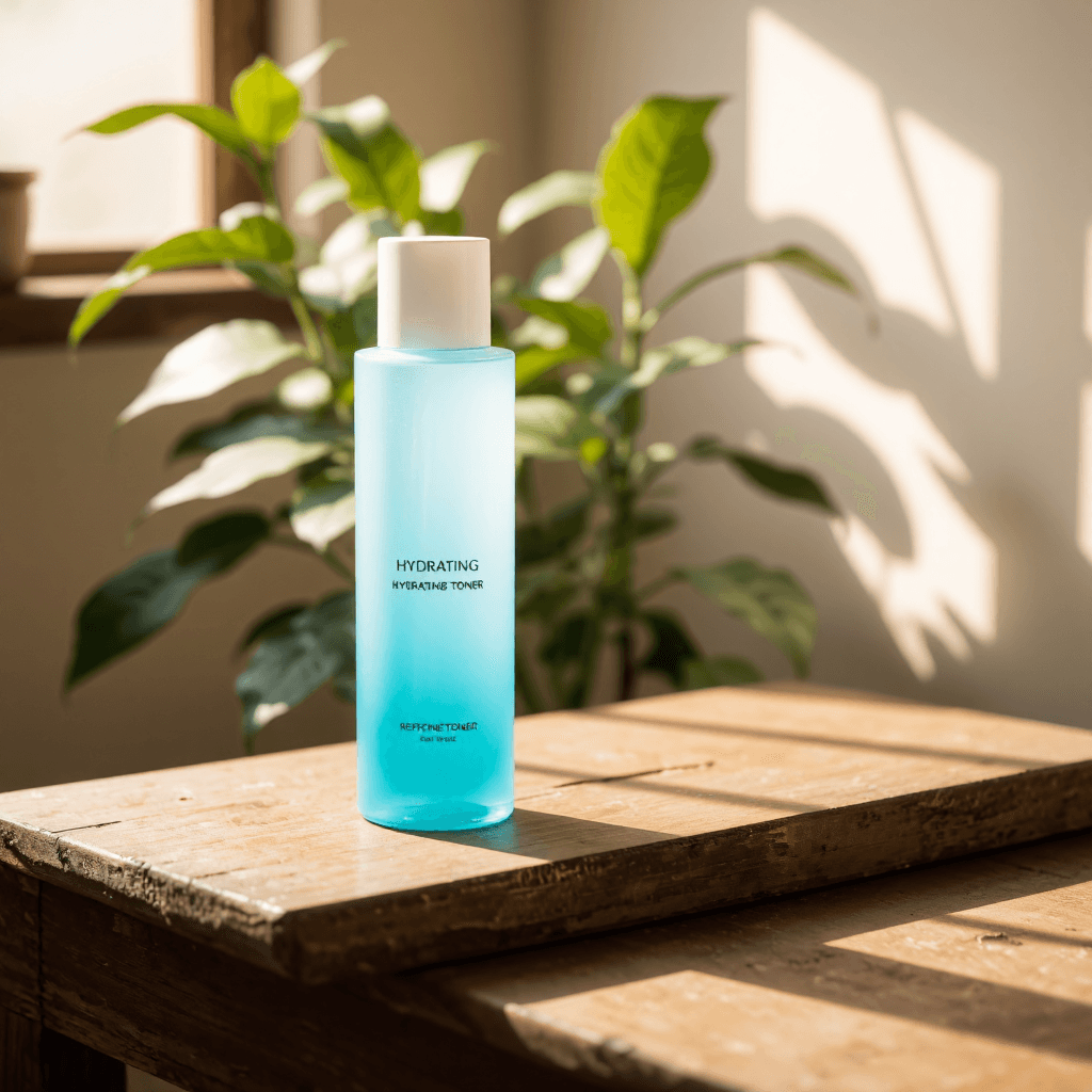 product photography of a bottle of hydrating toner