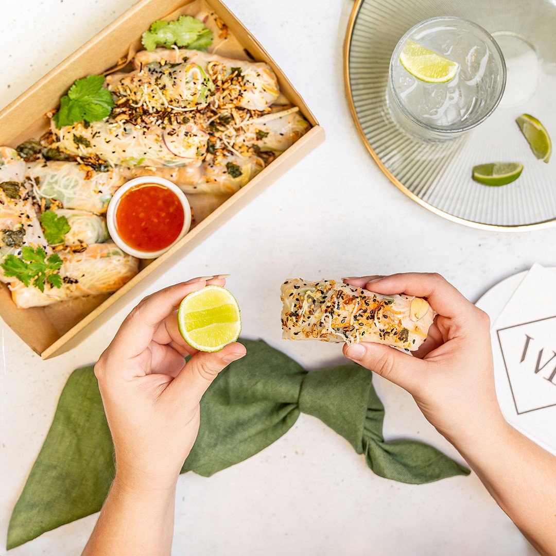 Lemongrass Chicken Rice Paper Rolls from Express Catering