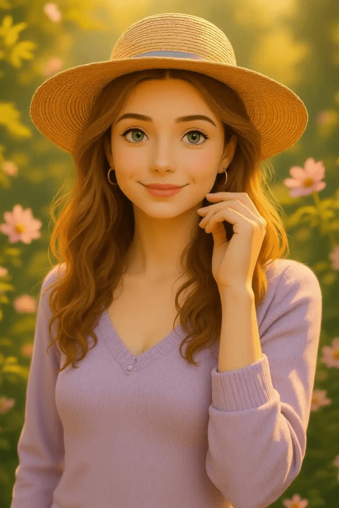 Soft anime girl in HD by AI Cartoon Character Generator