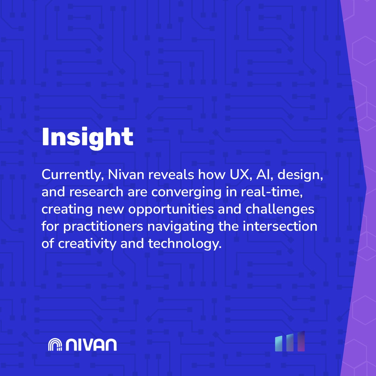 8 variations of nivan logos that includes stacked, horizontal, color, and reverse logos