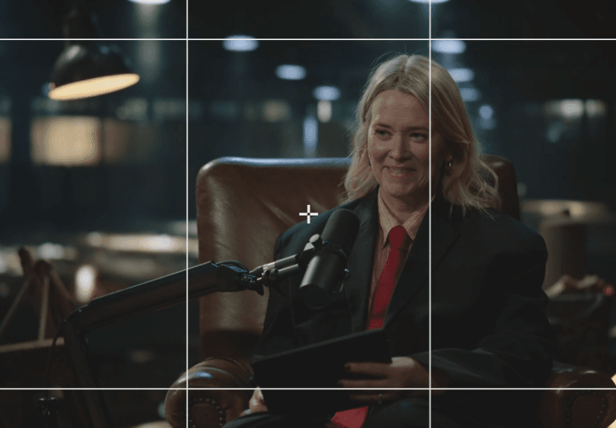 Edith Bowman hosting the Peaky Blinders The Immortal Man podcast at Film Soho virtual production stage V Studio 