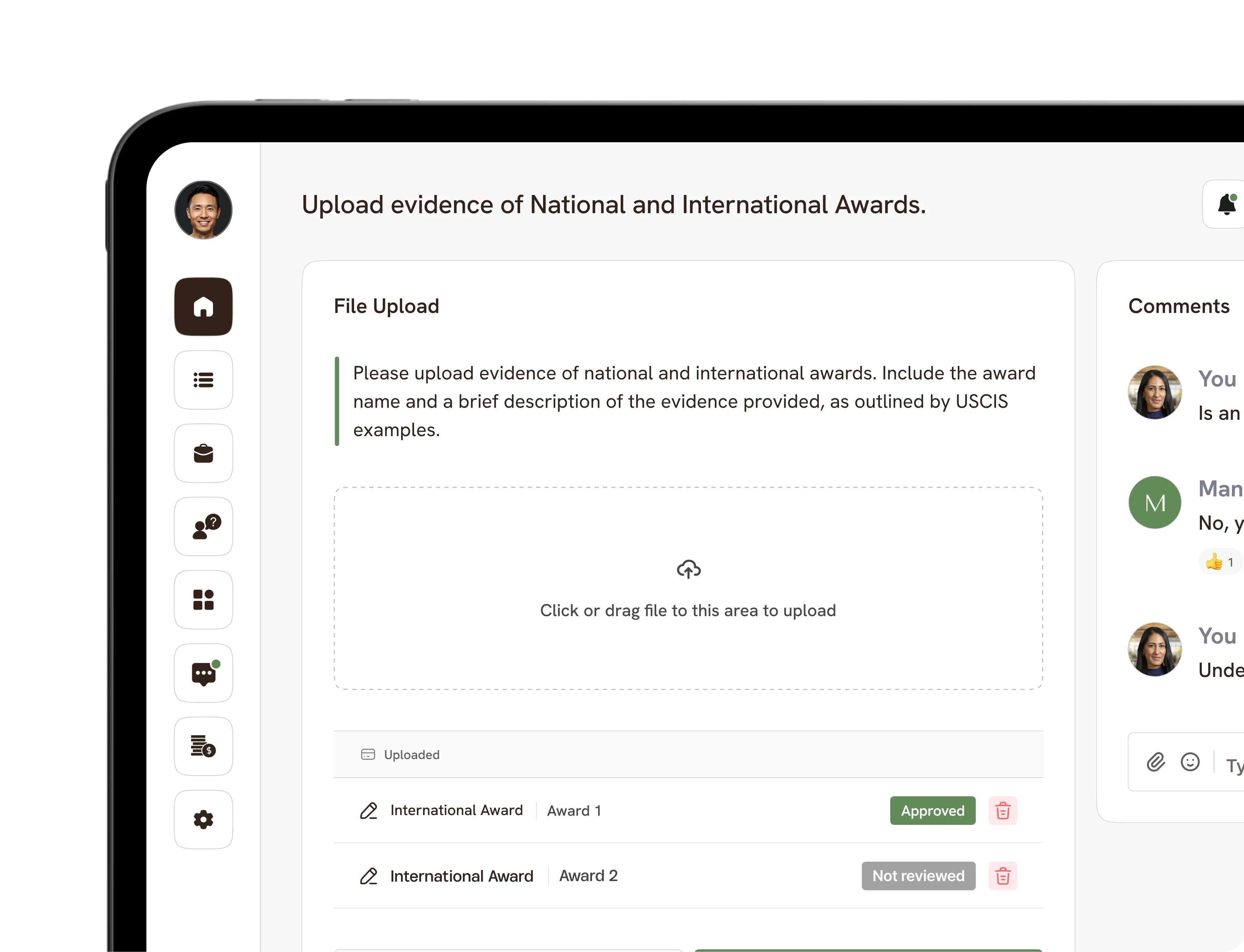 Manifest law portal seamless document sharing