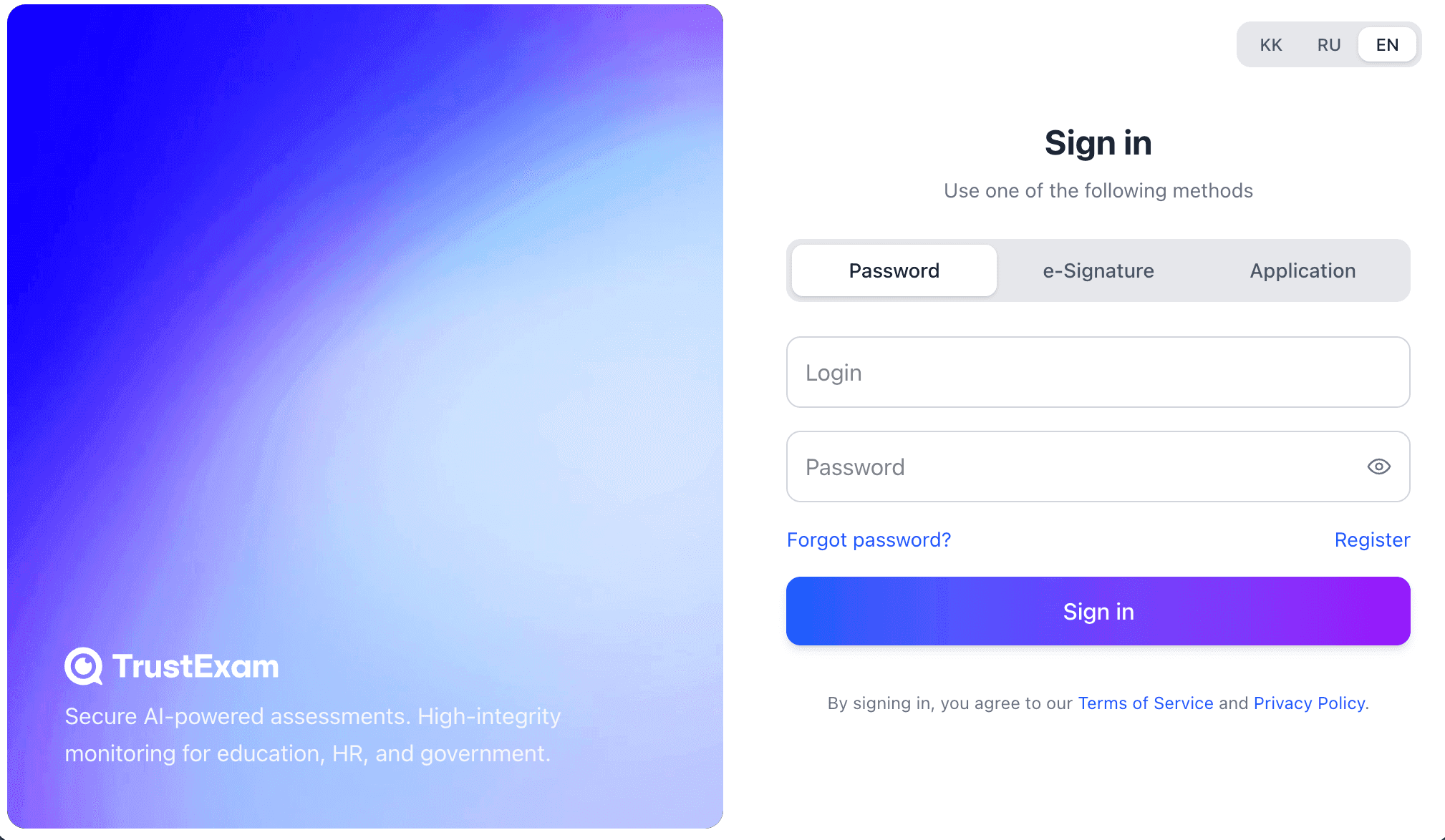 Logging into the System — screenshot 1