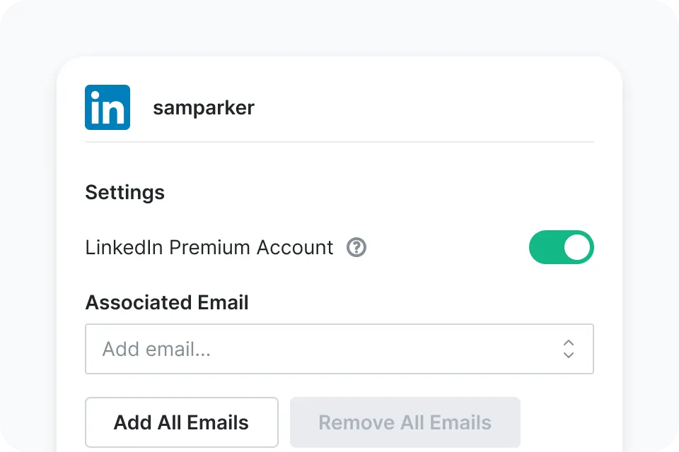 Automated LinkedIn messaging with InMail access for high-value prospects.