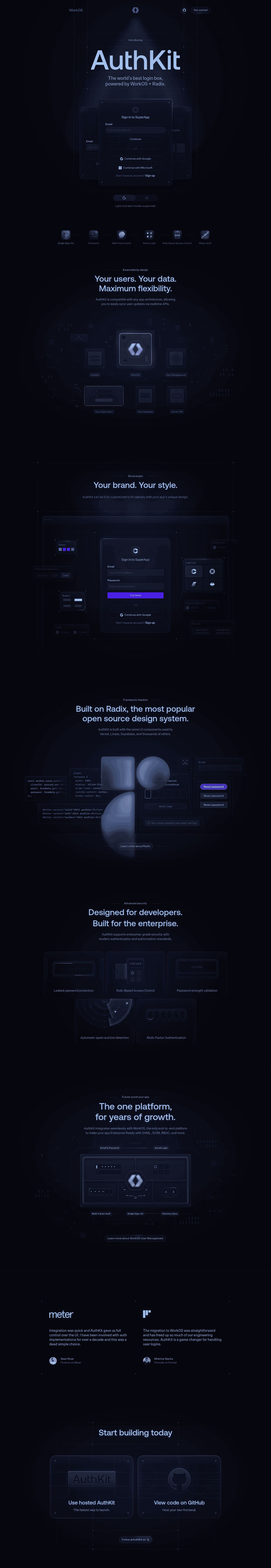 AuthKit landing page