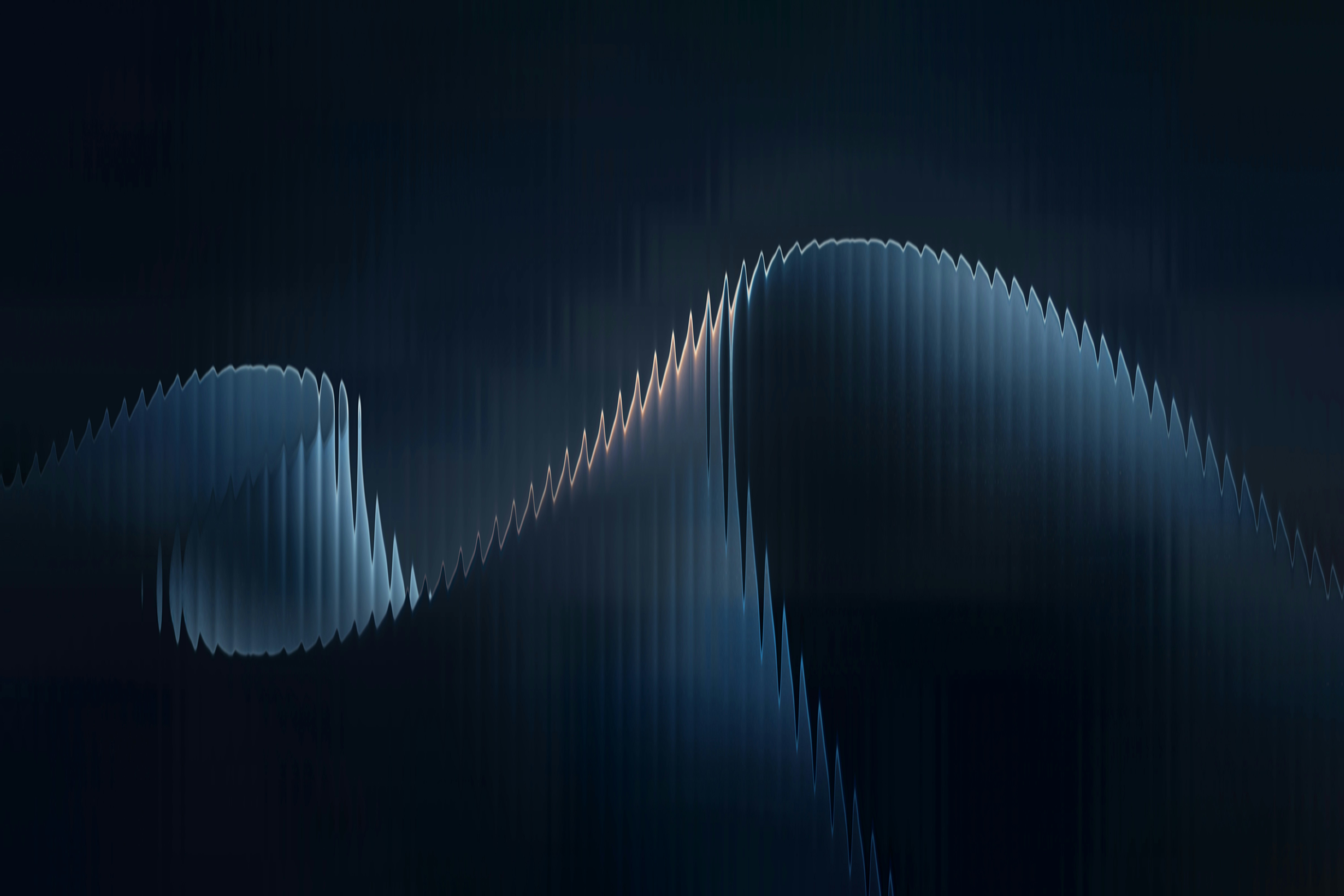 Wavy blue lines against a dark background.