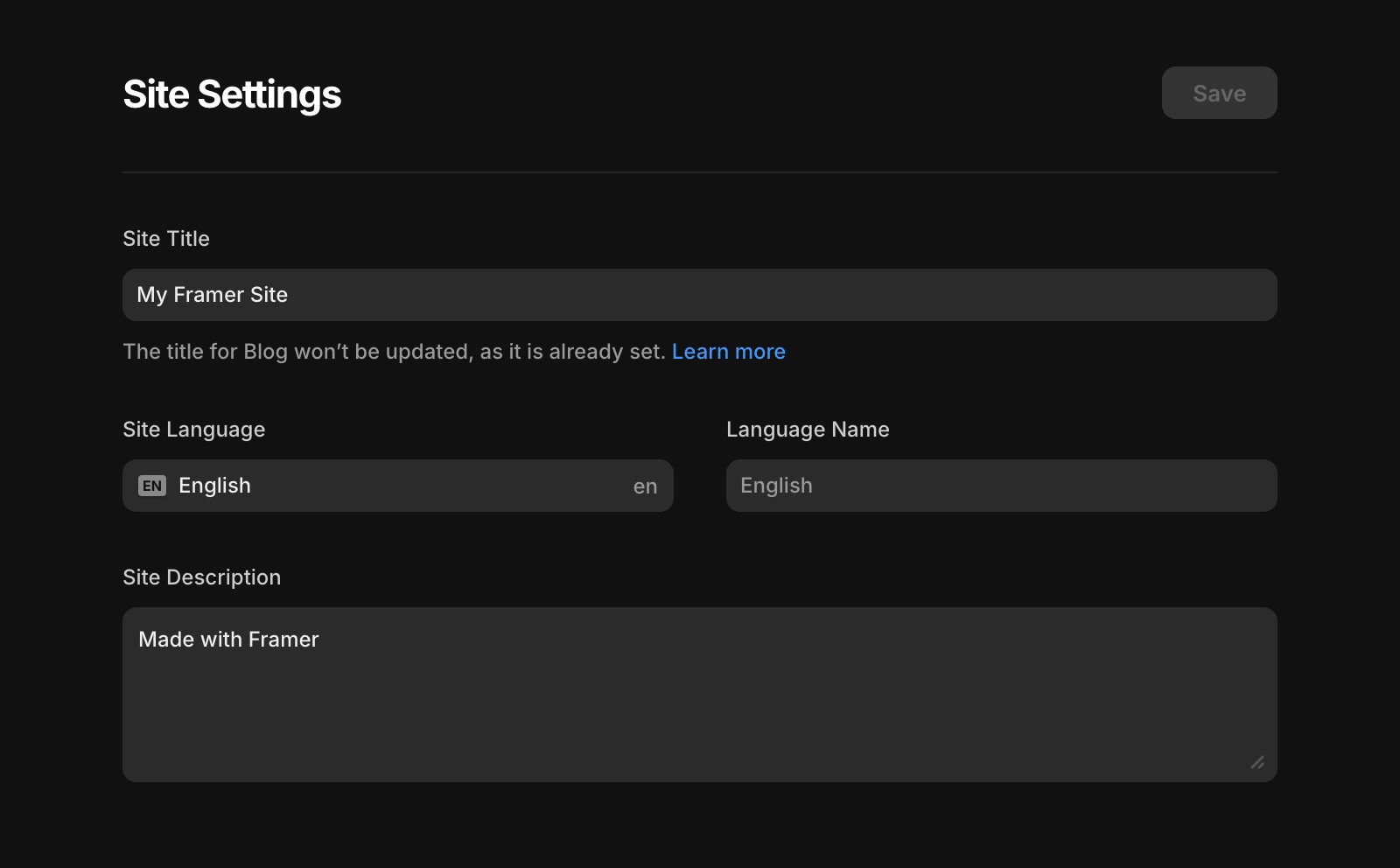 Overview of the site settings page, showcasing configuration options for user preferences and site management.