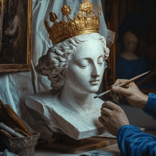 Woman in black dress and short hairs