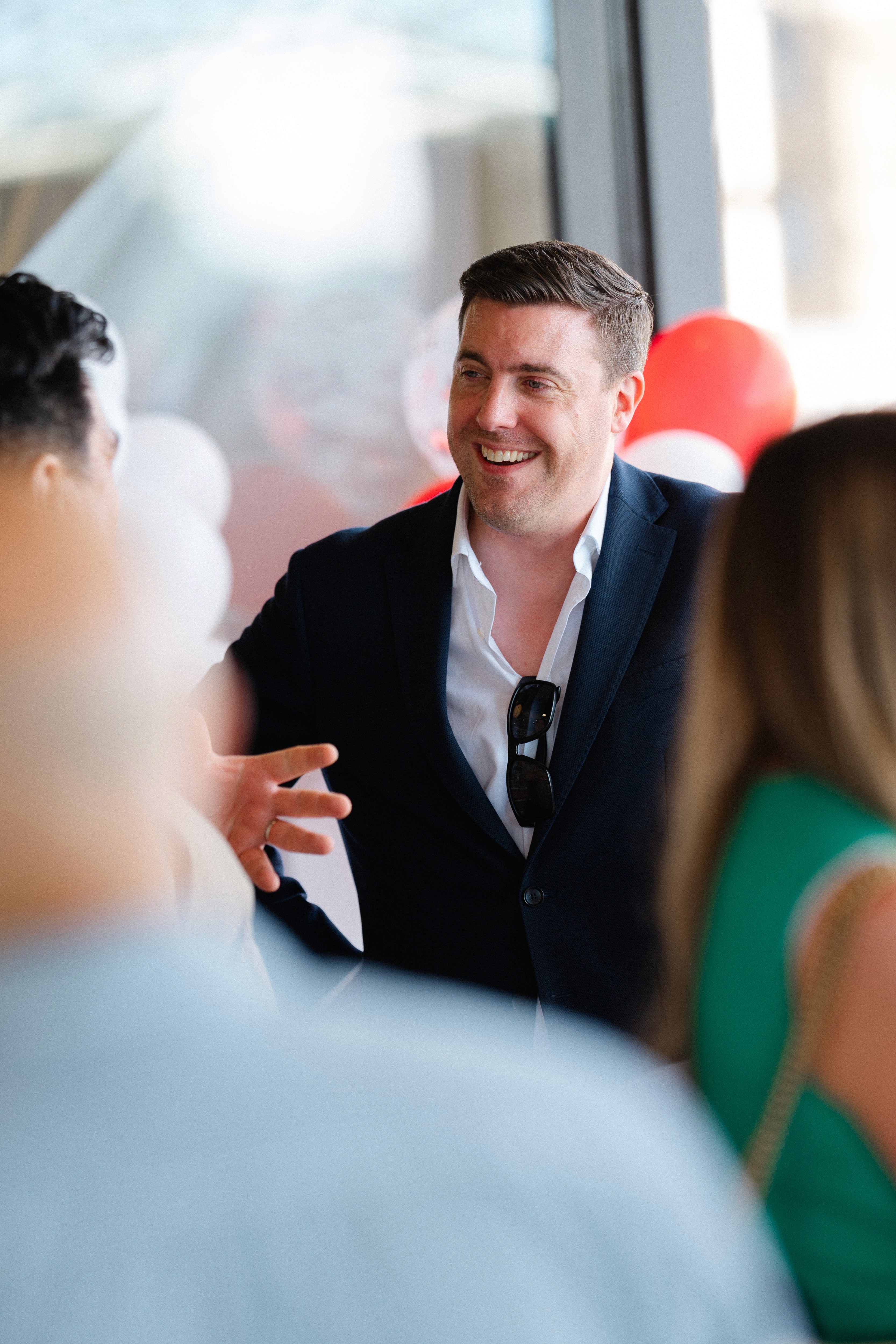 Profile portrait with natural lighting featuring long blonde hair