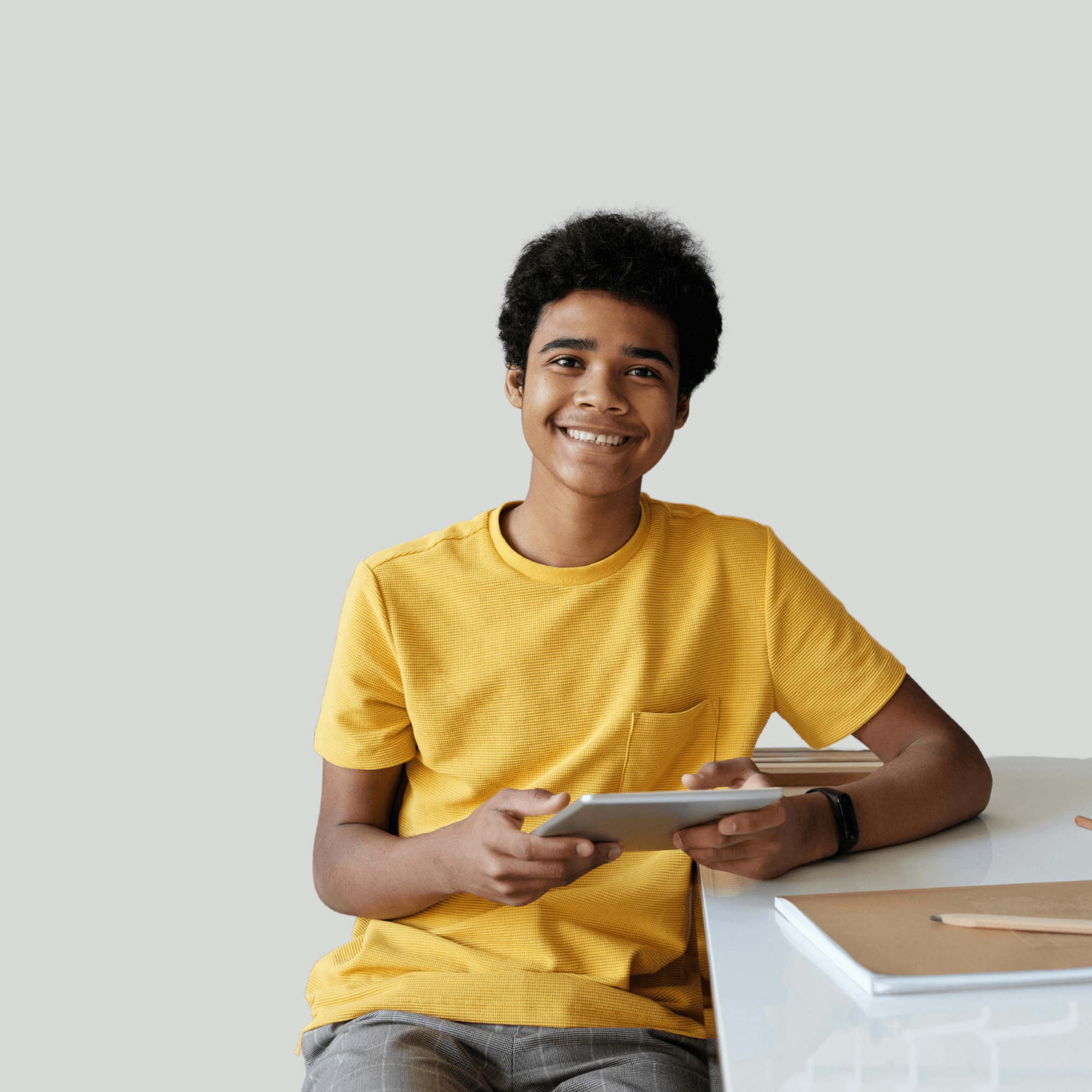 A teacher is explaining a topic, speaking with focus and using gestures to emphasize key points