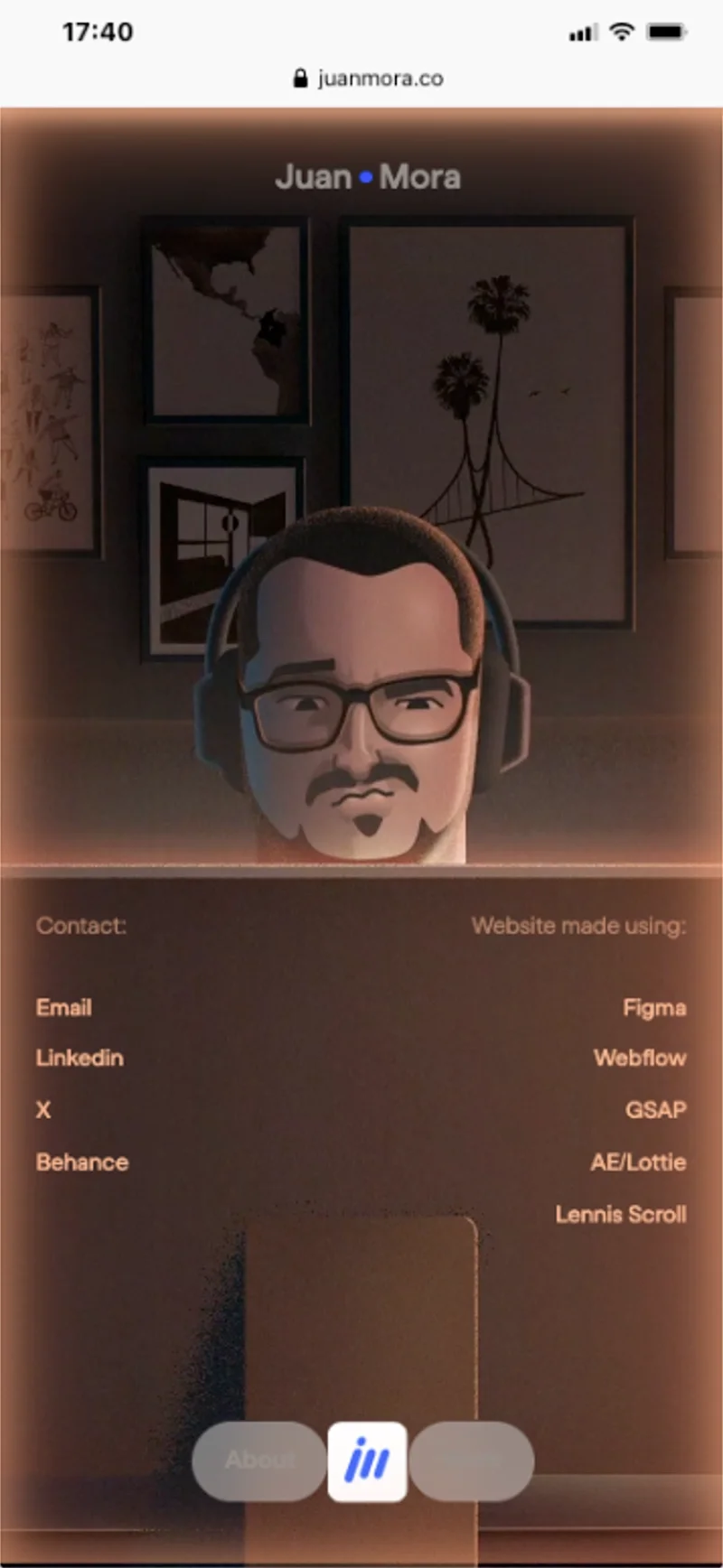 Juan Mora | Screenshot - Mobile : footer