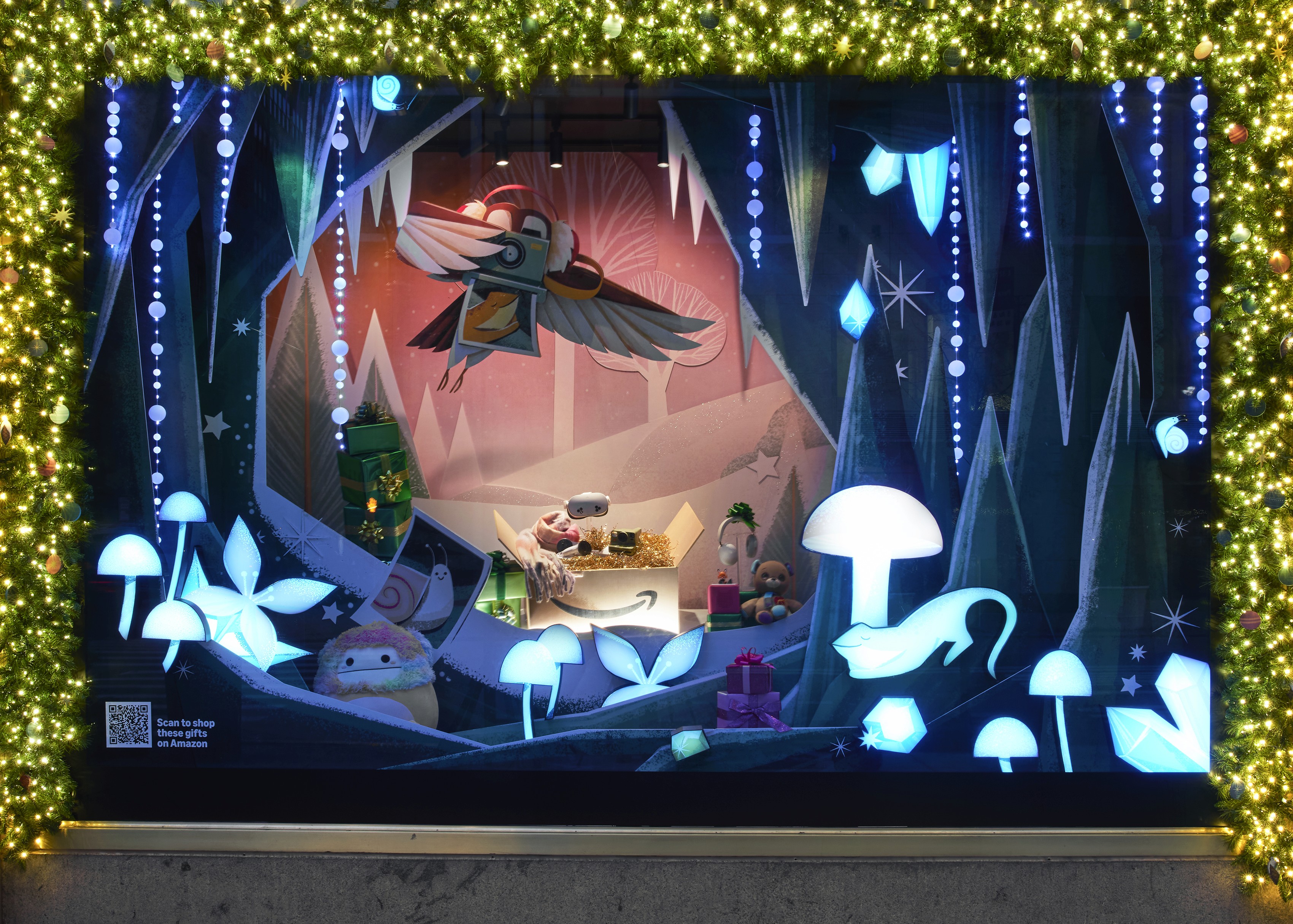 Streetside billboard with flyposters of the Batch.Works brand and illustrations