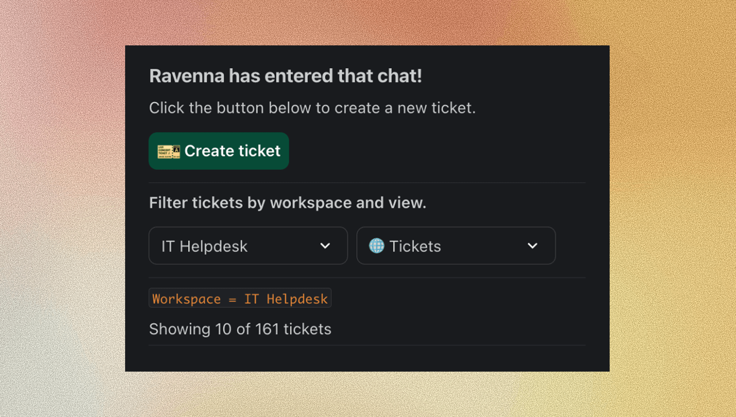 Creating a ticket on a Slack-native AI service desk - Ravenna