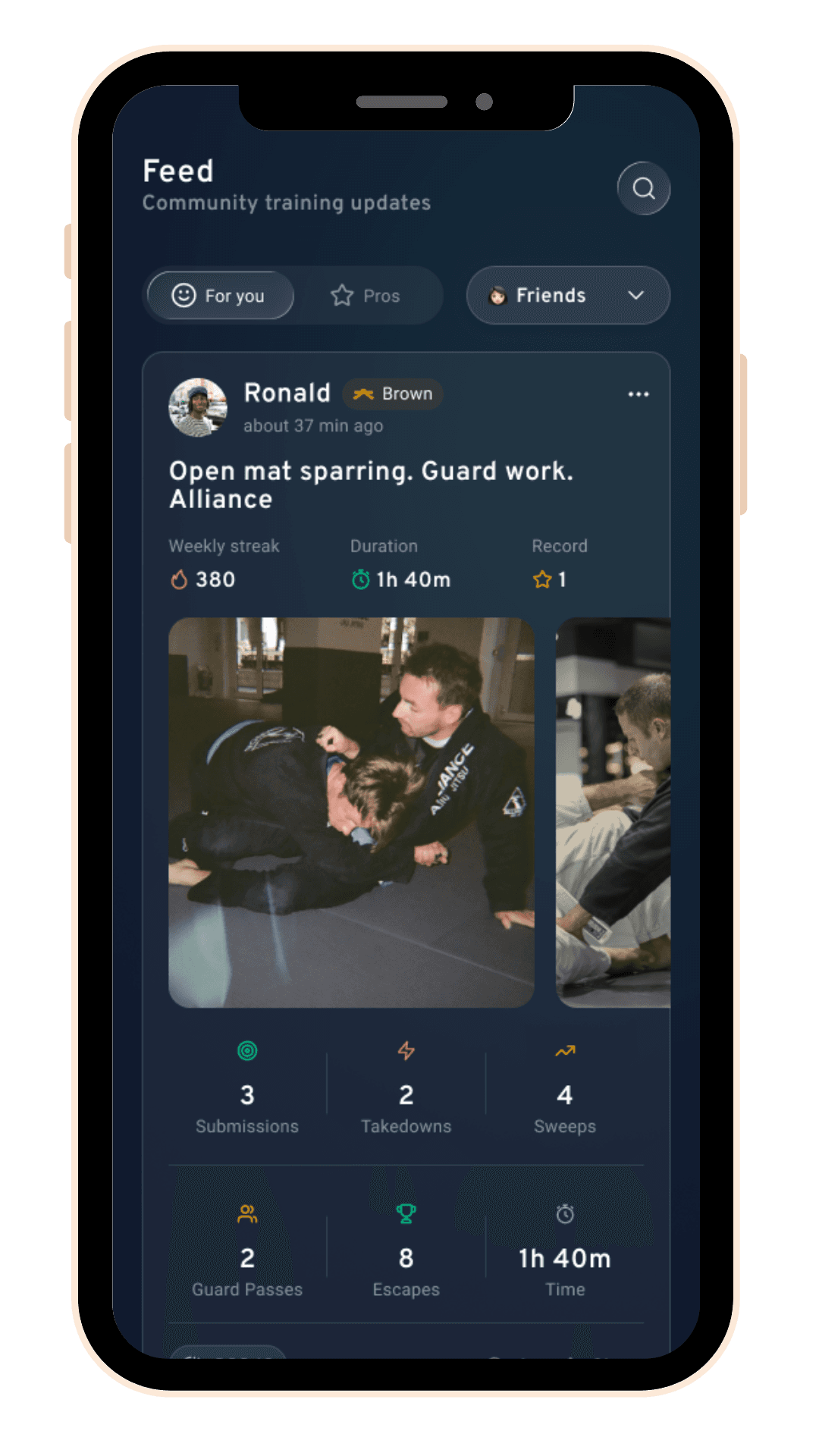 Jitsai app feed mobile mockup