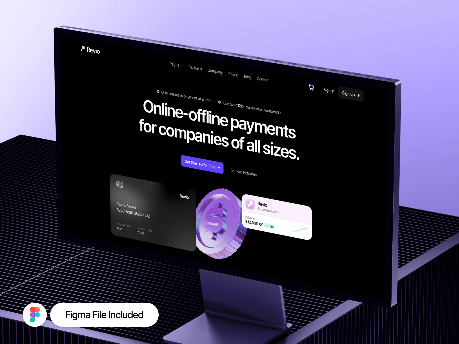 Revio Pay — 极简专业金融科技网站设计灵感