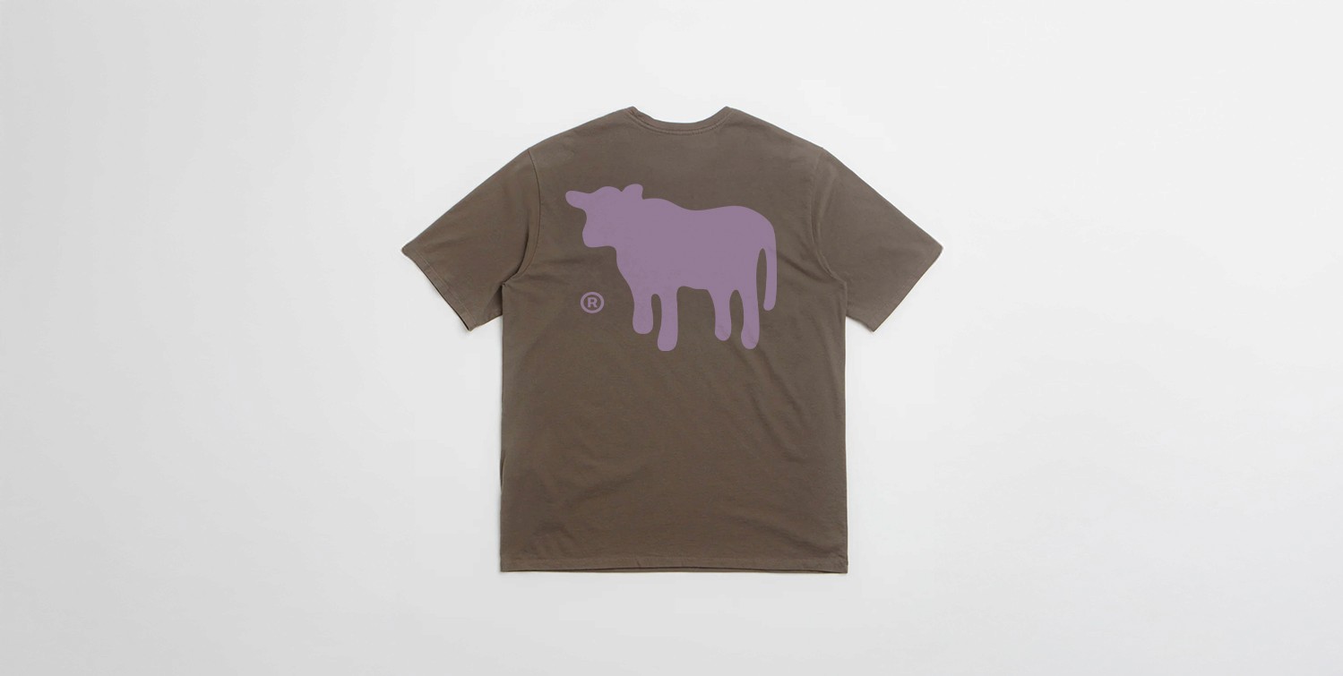 Brown t shirt with pink cow dtf print for event company