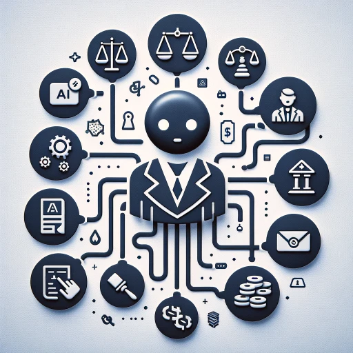  A sleek and minimalistic flowchart depicting an AI Legal Assistant at the center, surrounded by various types of lawyers, each represented by a unique icon. Icons include a balance scale for Family Lawyers, a bandage for Personal Injury Lawyers, a handshake for Employment and Labor Lawyers, a passport for Immigration Lawyers, a building for Business Lawyers, a dollar sign for Tax Lawyers, a house for Real Estate Lawyers, a patent symbol for IP Lawyers, and a gavel for Criminal Defense Lawyers. Lines connect the central AI Legal Assistant to each lawyer type, emphasizing the network and support system within the legal field.