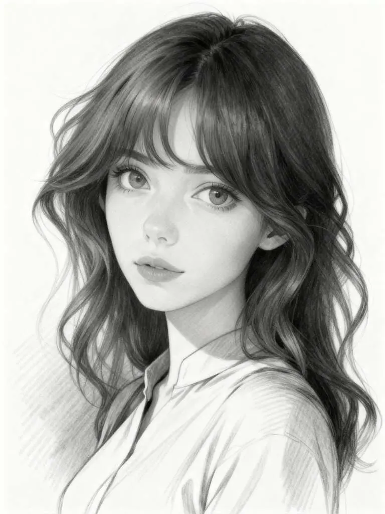 seedream 4.0 anime Sketch style ai girl