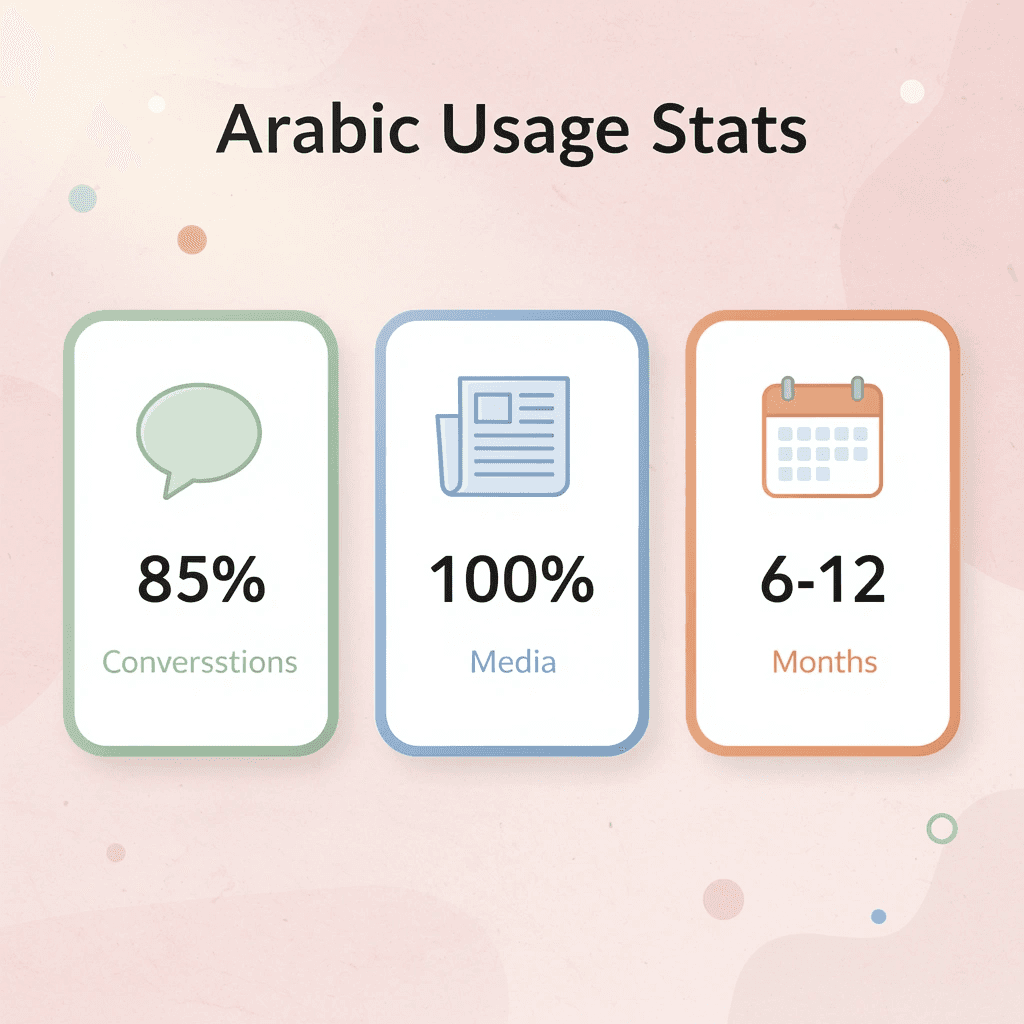 Statistics showing Arabic language usage patterns
