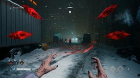 Screenshot Vampire Bloodlines 2 PC – ruelle urbaine enneigée avec pouvoirs vampiriques activés en vue FPS sur KeyVerse Gaming