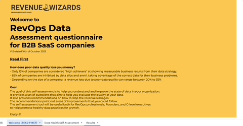 Preview of RevOps Data Assessment Template