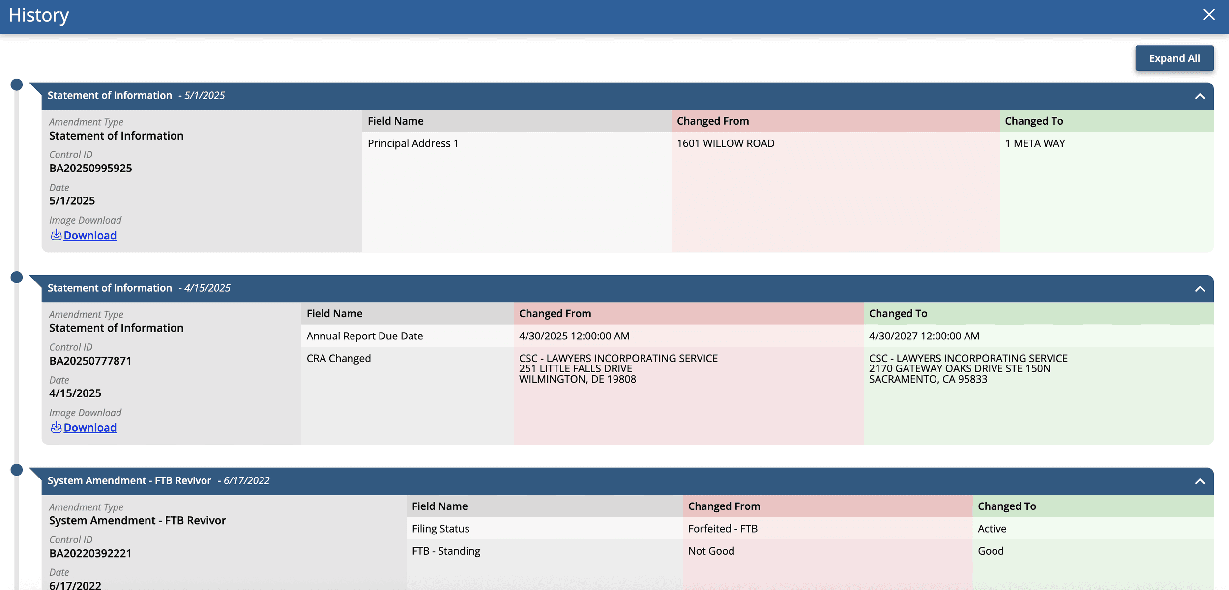 Downloading company extracts on Bizfile Online