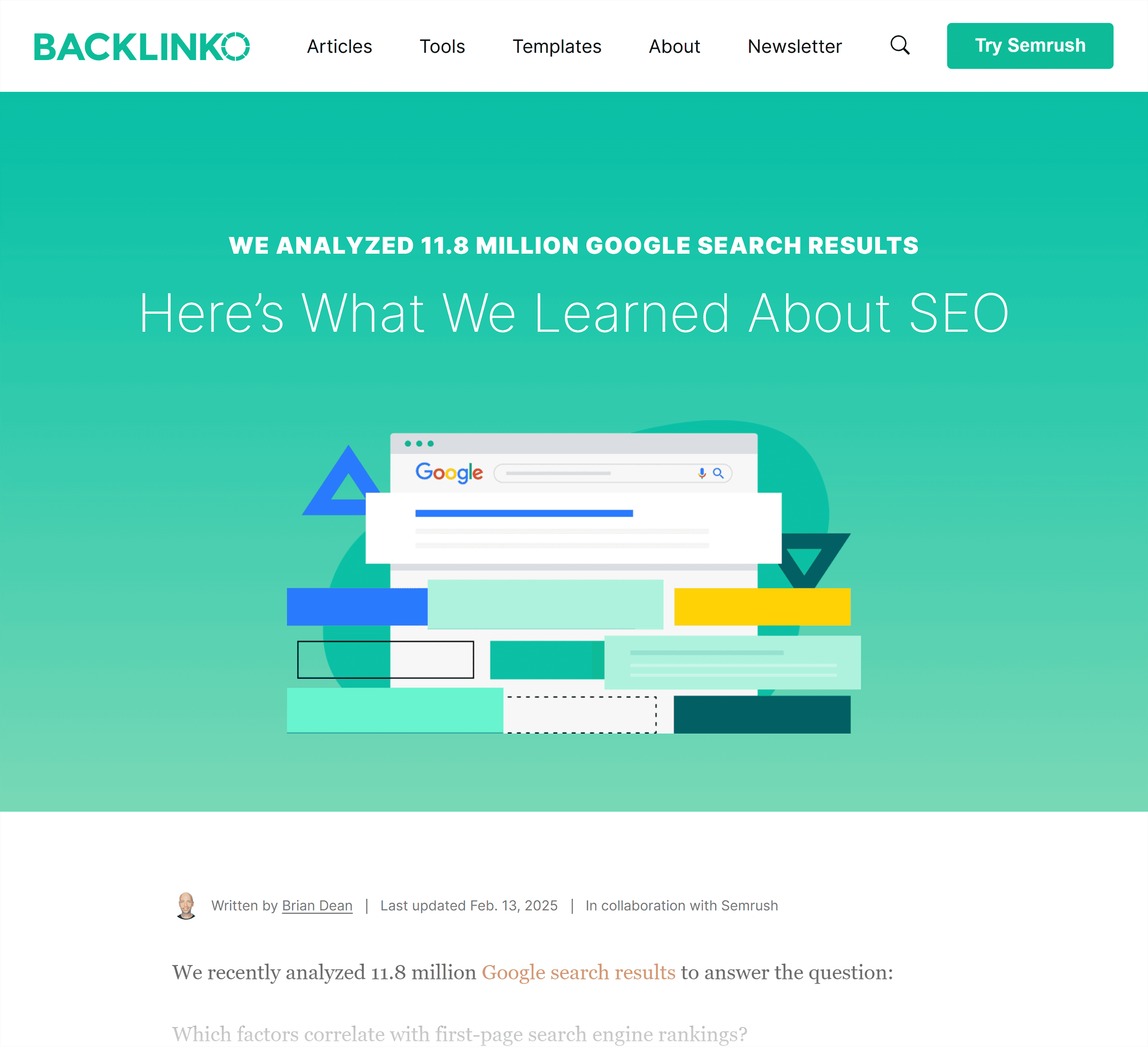 Backlinko – SEO Study – Blog