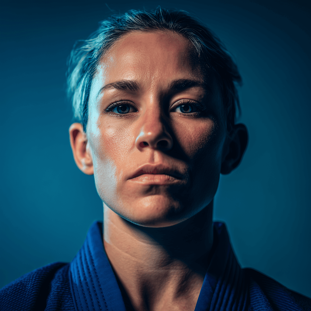 close-up of a female BJJ fighter at INNOV8 MMA gym