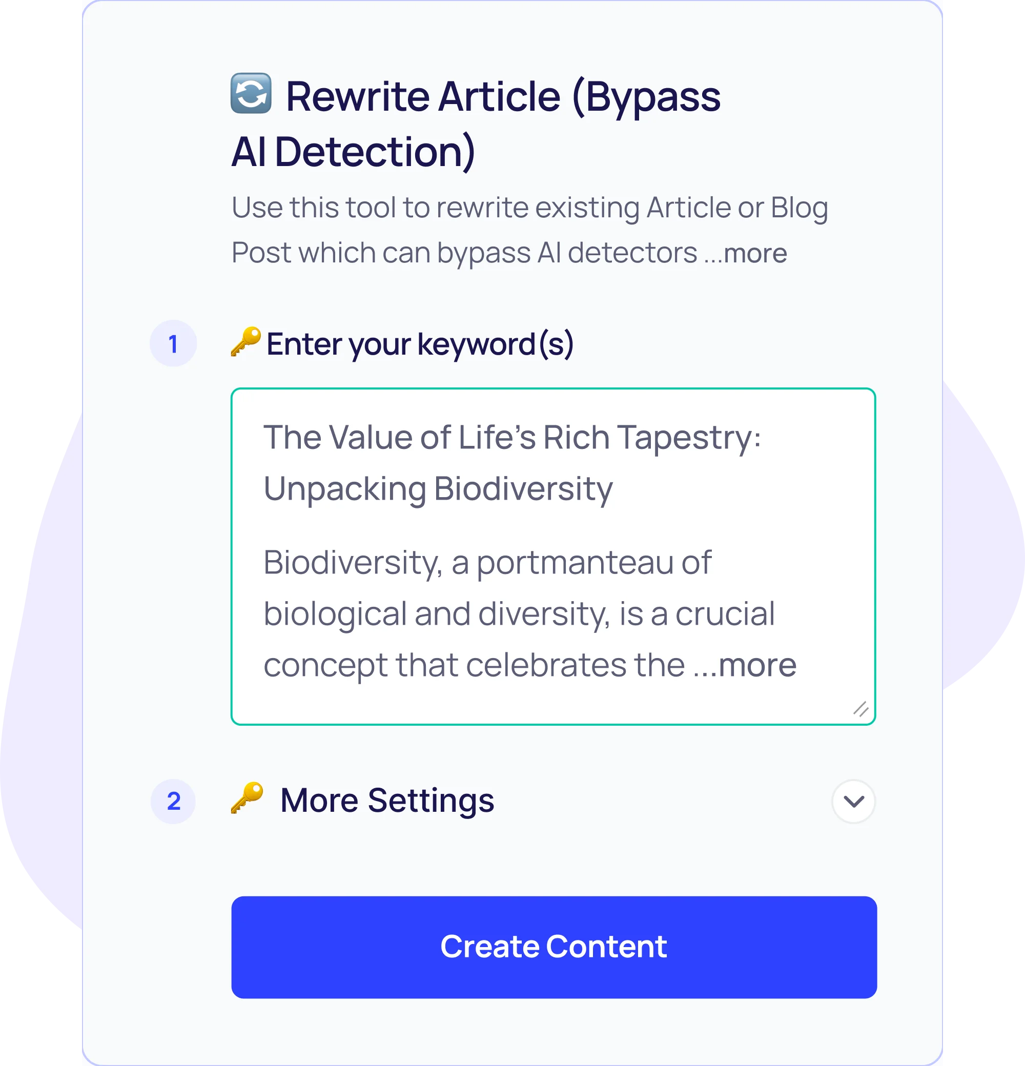 Article Rewrite Tool Step - 2
