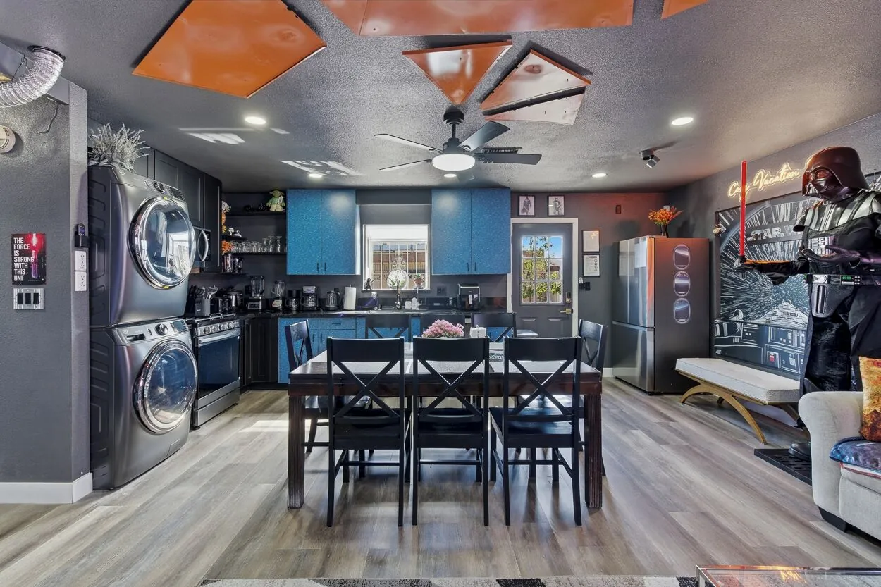 Dining area with the laundry alcove beyond, Star Wars Getaway in North Las Vegas