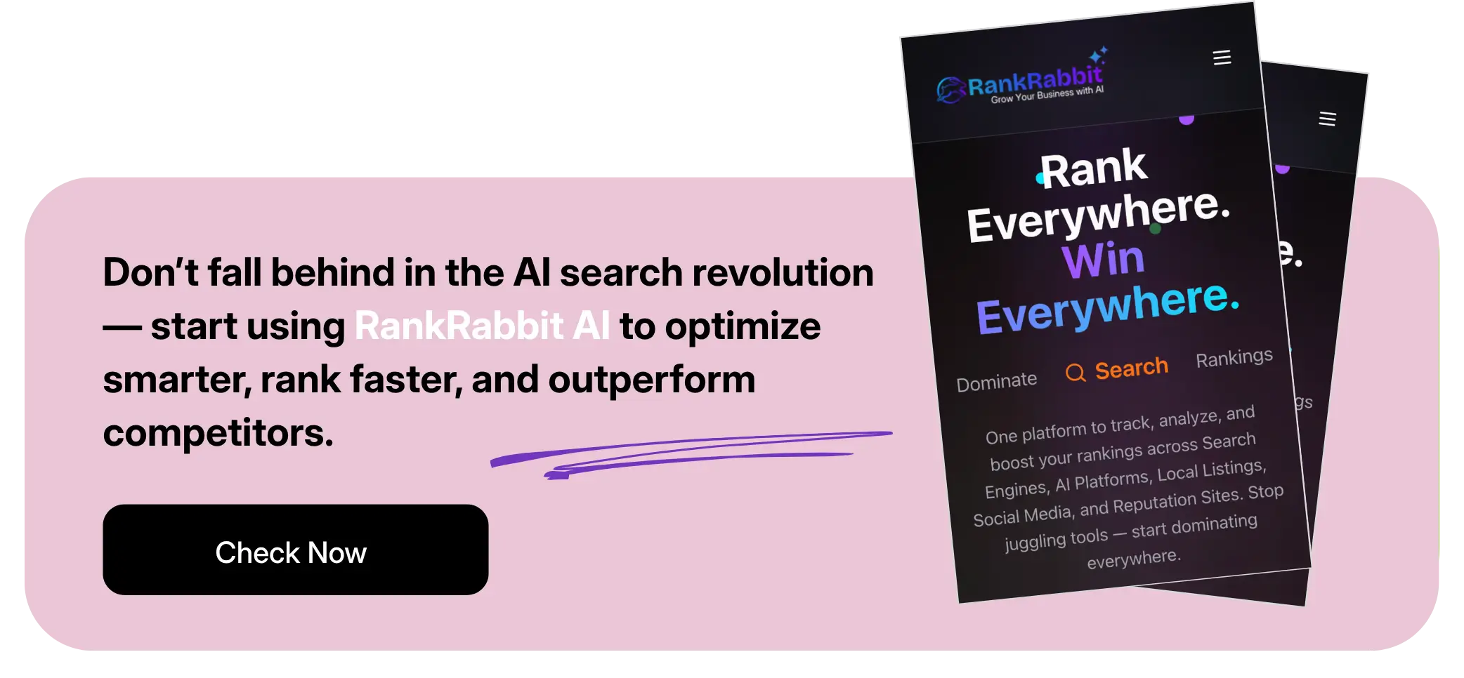 Call-to-action for Rank Rabbit AI