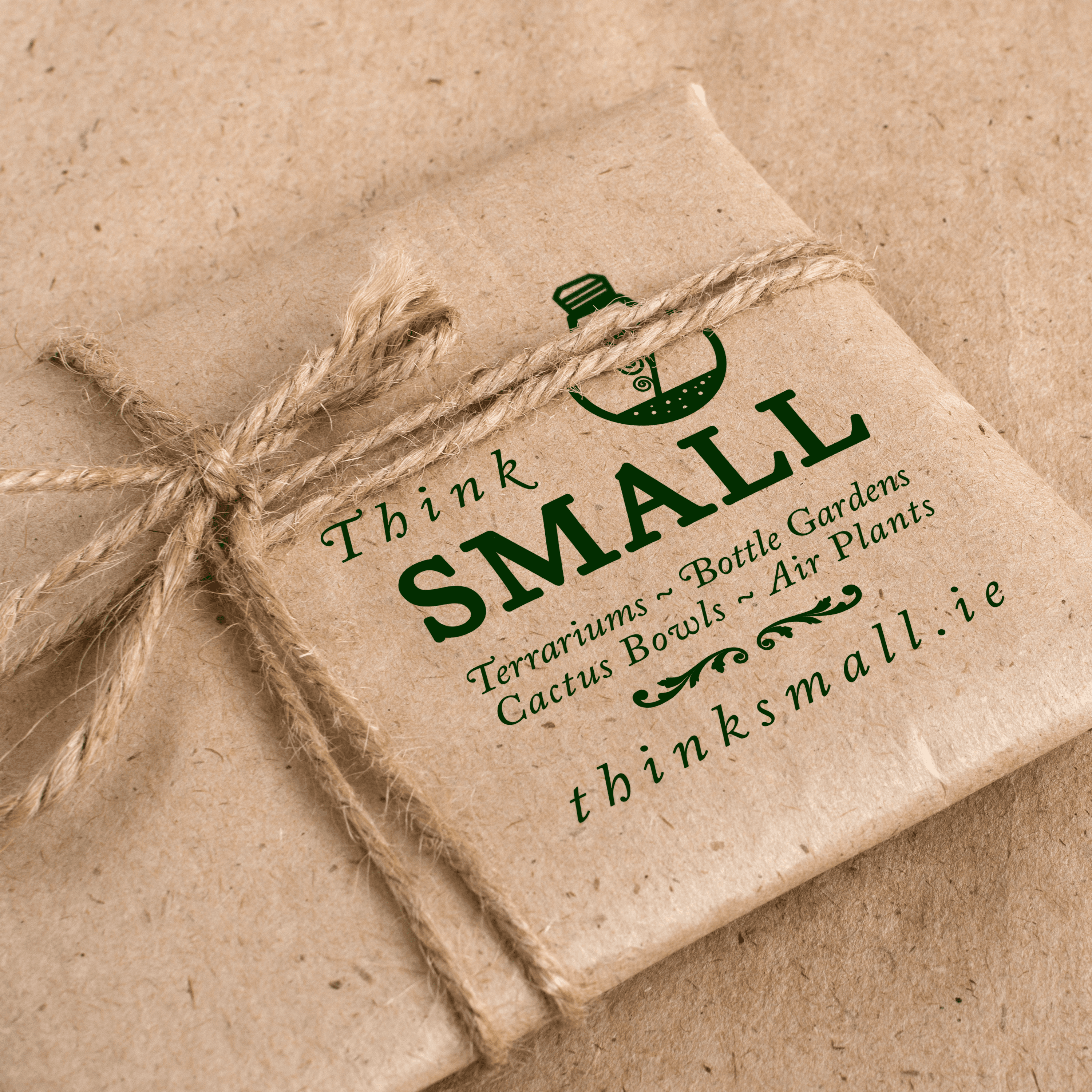 Label and string tag design – Irish artisan packaging design for community initiative.