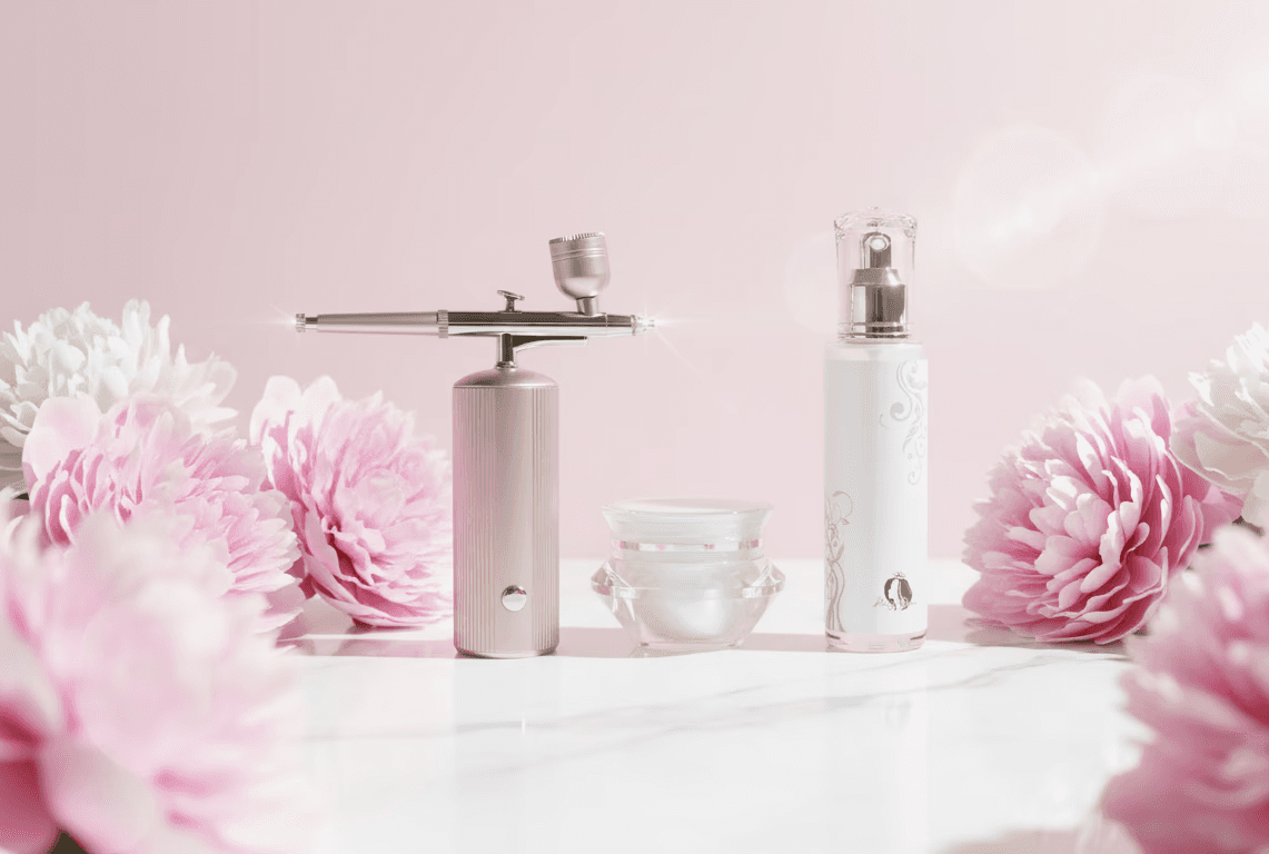 brunette with dark nail polish