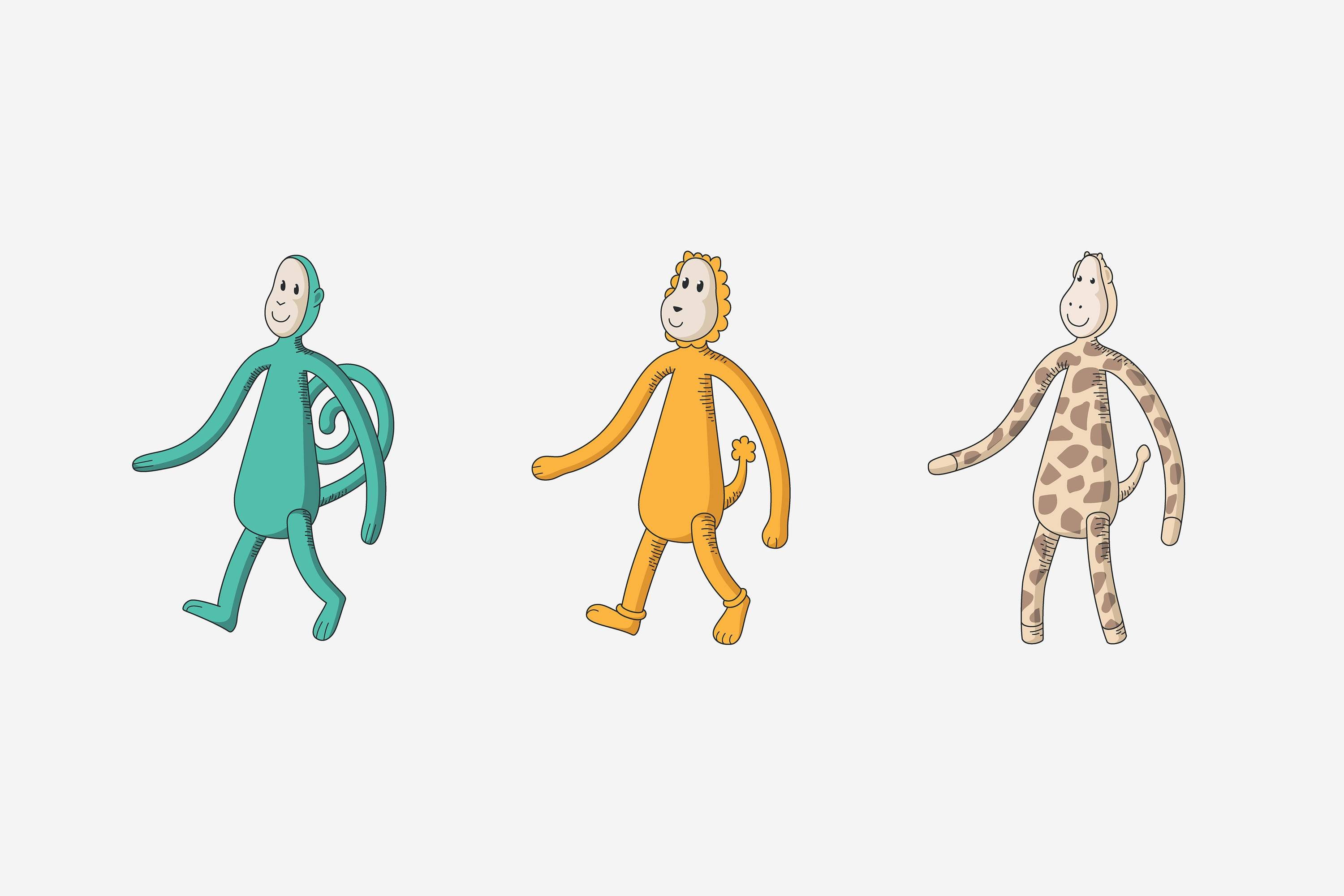 Matchstick Monkey's characters illustration